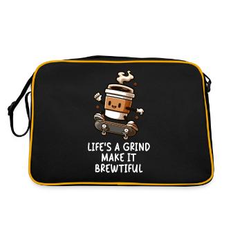Mill of life on a skateboard - Retro Bag - black/gold - Back