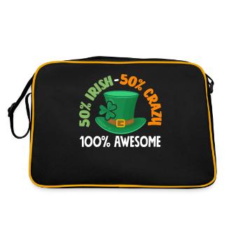 Drôle d’Irlandais, Irlande, Cadeau - Sac Retro - noir/or - Dos