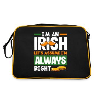 Drôle d’irlandais Irlande cadeau - Sac Retro - noir/or - Dos