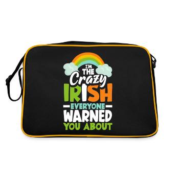 Drôle d’Irlandais, Irlande, Cadeau - Sac Retro - noir/or - Dos