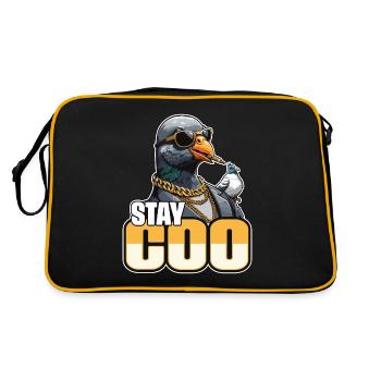 Pigeon voyageur Stay Coo Observation des oiseaux Pigeon Lover - Sac Retro - noir/or - Dos