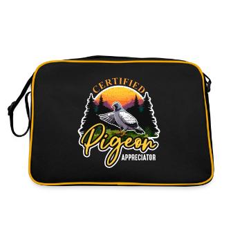 Pigeon voyageur certifié pigeon éleveur amateur d’oiseaux - Sac Retro - noir/or - Dos