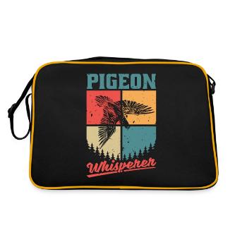 Pigeon voyageur Whisperer Retro Loves Pigeon Breeder - Sac Retro - noir/or - Dos