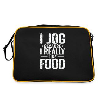 I Jogging because I Really like Food Jogging - Retro Bag - black/gold - Back