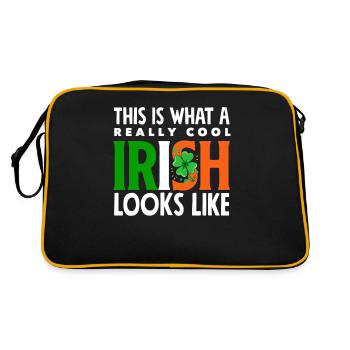 Drôle d’Irlandais, Irlande, Cadeau - Sac Retro - noir/or - Dos
