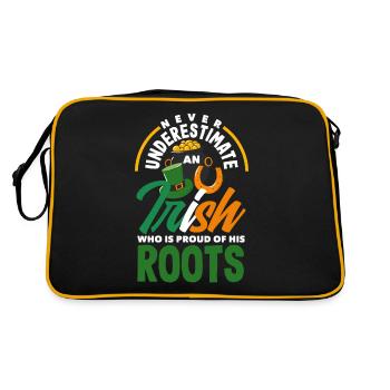Drôle d’irlandais Irlande cadeau - Sac Retro - noir/or - Dos