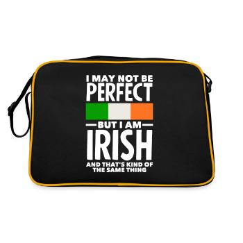 Drôle d’Irlandais, Irlande, Cadeau - Sac Retro - noir/or - Dos