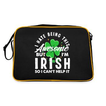 Drôle d’Irlandais, Irlande, Cadeau - Sac Retro - noir/or - Dos