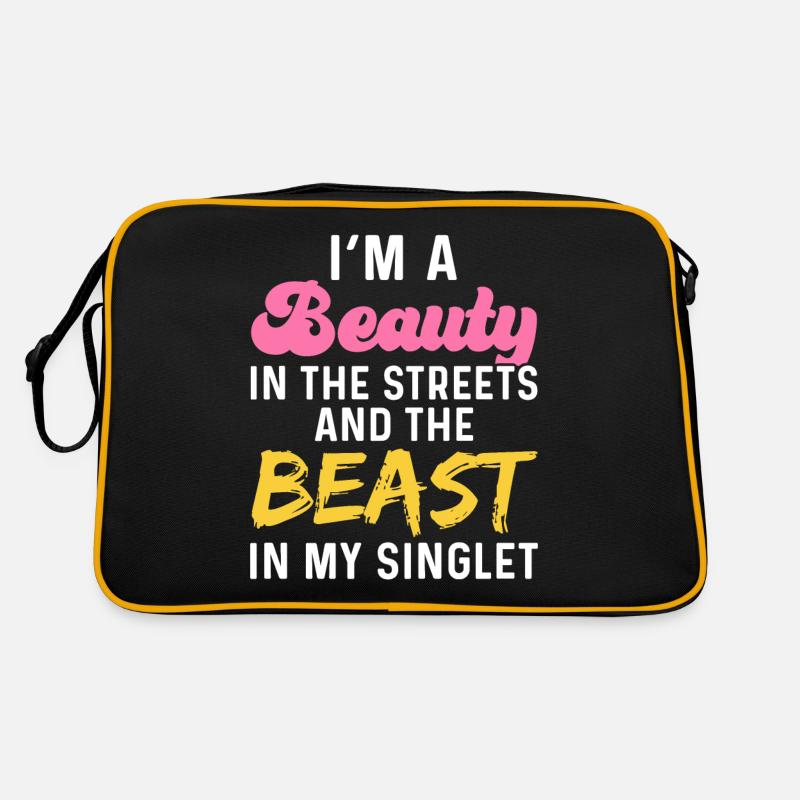 Ich bin eine Schönheit auf der Straße und das Bies - Retro Tasche - Schwarz/Gold