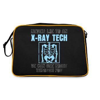 Belügen Sie niemals einen Röntgentechniker - Retro Tasche - Schwarz/Gold - Hinten