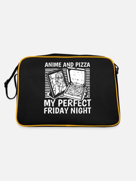 Anime Manga Pizza - Sac Retro - noir/or - Dos