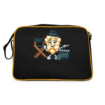Popcorn Motiv Film Kino - Retro Tasche - Schwarz/Gold - Hinten