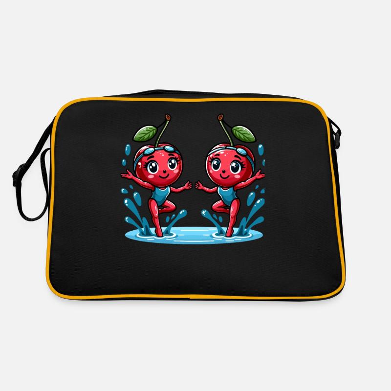 Twin cherries having fun in the water Retro Bag