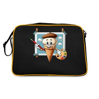 Peintre de crème glacée créatif avec palette de couleurs - Sac Retro - noir/or - Dos