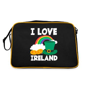 Funny Irish Ireland Gift - Retro Bag - black/gold - Back