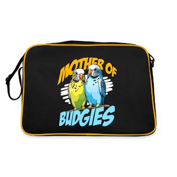 Budgie Mother Of Budgies Bird Breeder Budgie Lover - Retro Bag - black/gold - Back