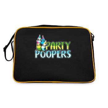 Budgie Party Poopers Ornamental Bird Budgie Lover - Retro Bag - black/gold - Back