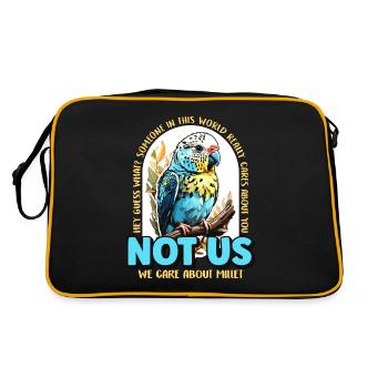 Perruche Hey Devinez quoi Perruche propriétaire Perruche amoureux - Sac Retro - noir/or - Dos
