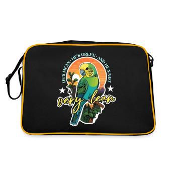 Budgie He's Mean He's Colorful Bird Budgie Lover - Retro Bag - black/gold - Back