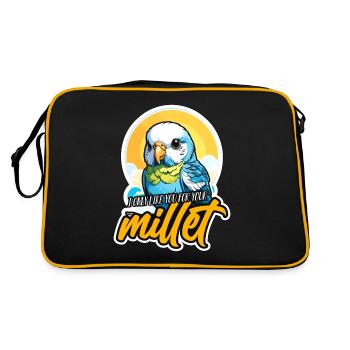 Budgie I Only Like You For Parakeet Budgie Lover - Retro Bag - black/gold - Back
