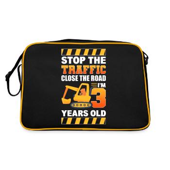 Construction Excavator Crane - Retro Bag - black/gold - Back