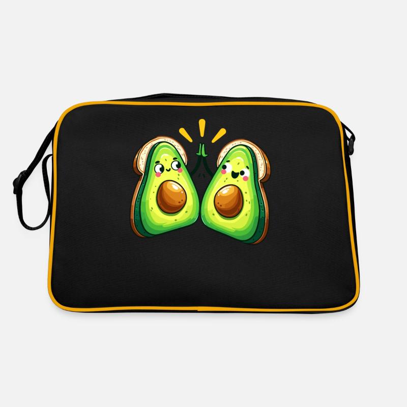 Cheerful Avocado Friends Celebrating Retro Bag