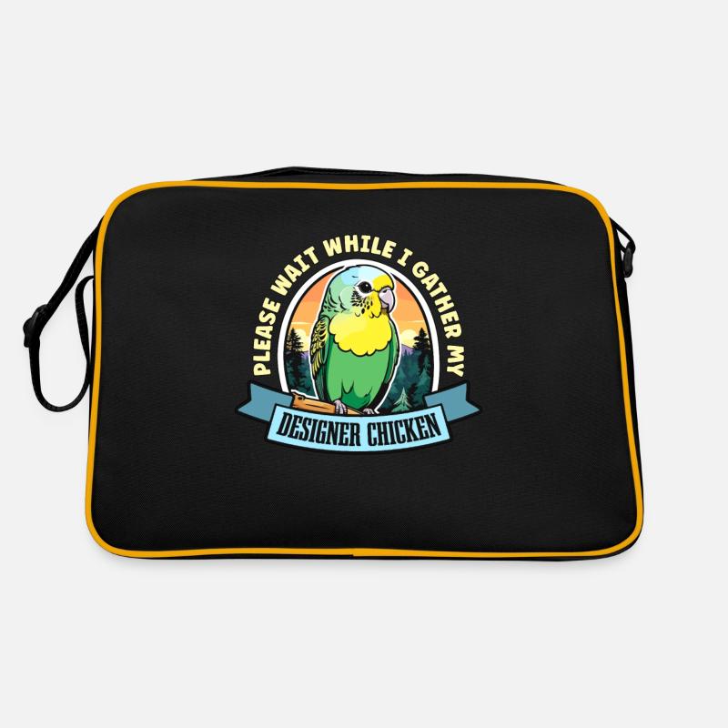 Budgie Please Wait While I Gather Colorful Birds Retro Bag