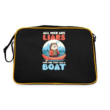 Boating Man Are Liars Pick One With Boat - Retro Bag - black/gold - Back