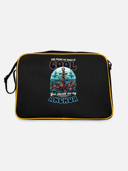 Le bateau nautique est cool Voir mon ancre - Sac Retro - noir/or - Dos