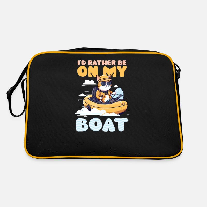 Bootfahren Lieber auf meinem Boot Retro Tasche