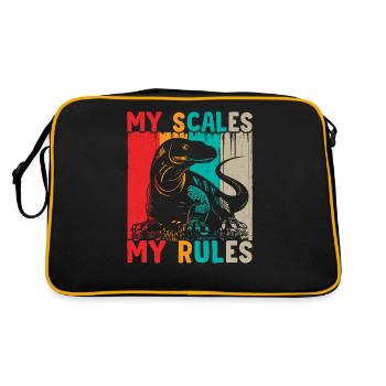 Shed Komodo dragon owners, wildlife, - Retro Bag - black/gold - Back