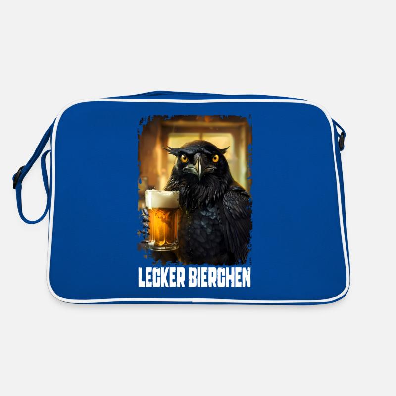 Lecker Bierchen Krähe Retro Tasche