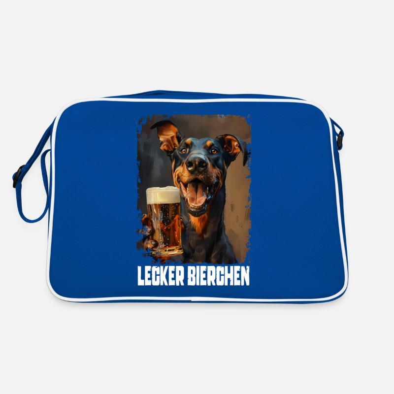 Lecker Bierchen Dobermann Retro Tasche