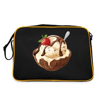 Crème glacée à la vanille Sundae à la fraise Moment de plaisir - Sac Retro - noir/or - Dos