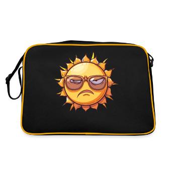 Sun with sunglasses and frown - Retro Bag - black/gold - Back