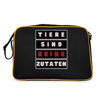Tiere Sind Keine Zutaten Grunge - Retro Tasche - Schwarz/Gold - Hinten
