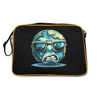Cool globe with sunglasses graphic - Retro Bag - black/gold - Back