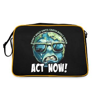 Trade Now Protestation contre le réchauffement climatique - Sac Retro - noir/or - Dos