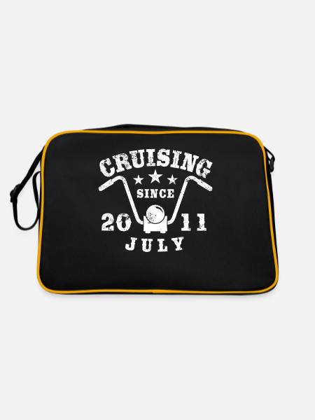 Cruising Biker Geburtstag Juli 2011 Motorrad - Retro Tasche - Schwarz/Gold - Hinten