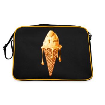 Fused Ice Cream Cone Motif - Retro Bag - black/gold - Back