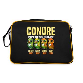 Conure Ripeness Chart Under Pet Bird Conure Lover - Retro Bag - black/gold - Back