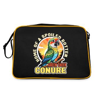 Conure Home Of A Spoiled Rotten Parrot Pet Bird - Retro Bag - black/gold - Back