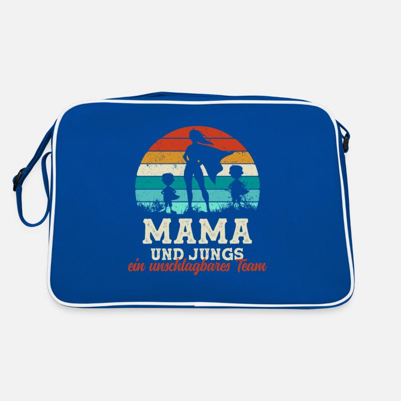 Team Super Mama Zwei Söhne Jungs Muttertag Kinder Retro Tasche