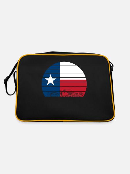 Retro Texas - Retro Tasche - Schwarz/Gold - Hinten