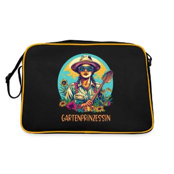 Jardin, Princesse, Jardin, Fête des mères, Maman jardinière - Sac Retro - noir/or - Dos