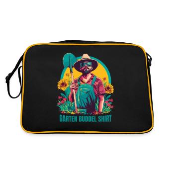 Offizielles Gartenshirt Vatertag Papa Gärtner - Retro Tasche - Schwarz/Gold - Hinten