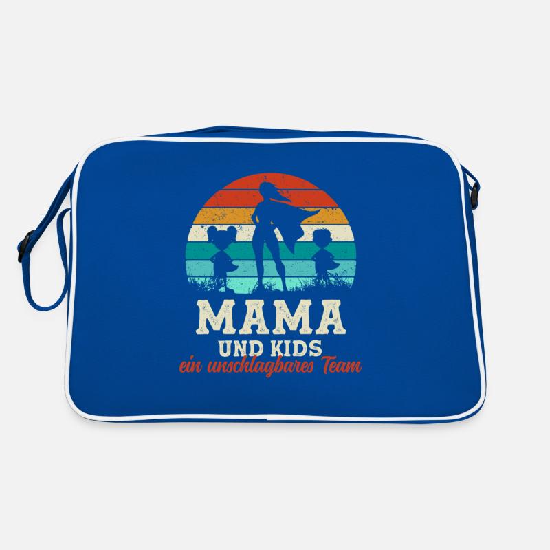 Team Super Mama und Kinder Muttertag Retro Tasche