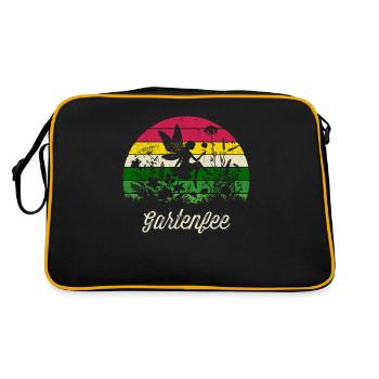 Gartenfee Mama Oma Hobbygärtner Muttertag Garten - Retro Tasche - Schwarz/Gold - Hinten