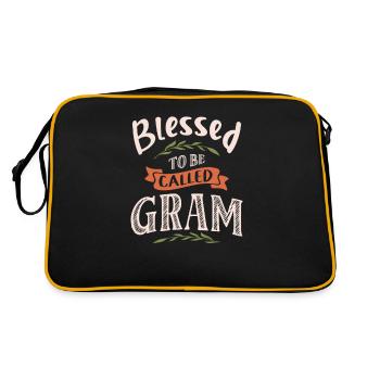 Bless To Be Called Gram - Muttertag - Retro Tasche - Schwarz/Gold - Hinten
