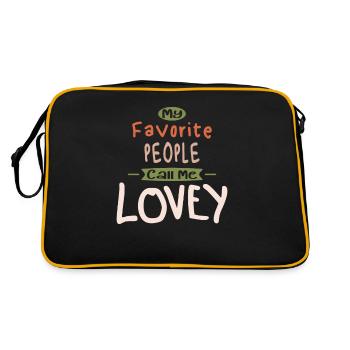 Meine Lieblingsmenschen nennen mich liebevoll - Muttertag - Retro Tasche - Schwarz/Gold - Hinten